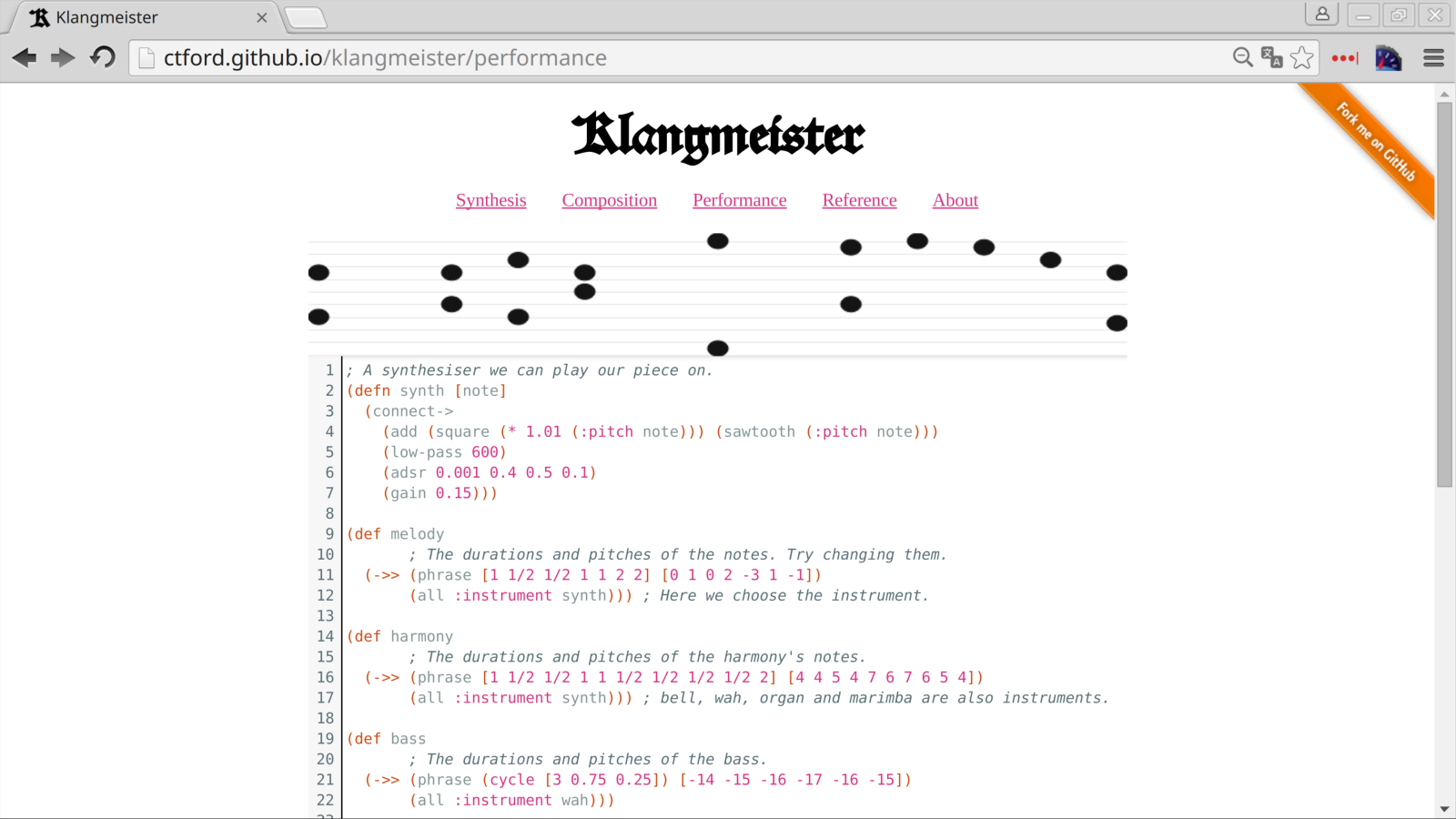 Screenshot of Klangmeister.